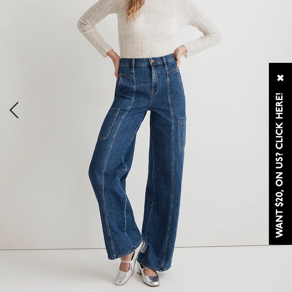 Madewell petite baggy cargo straight jean